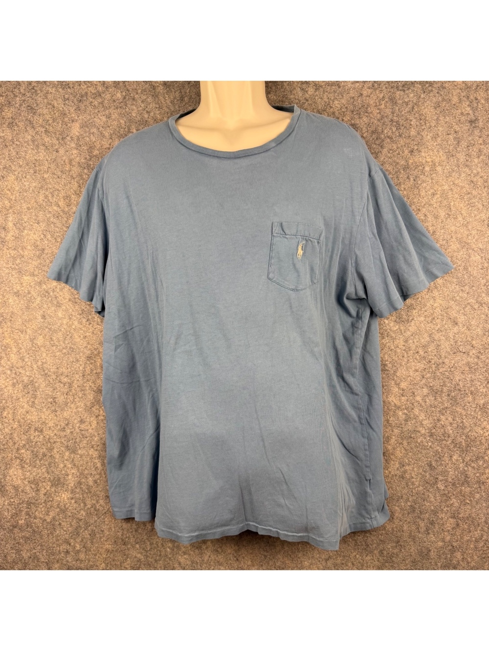 Polo Ralph Lauren T Shirt Grayish Blue White Embroidered Logo Men Size XXL 919